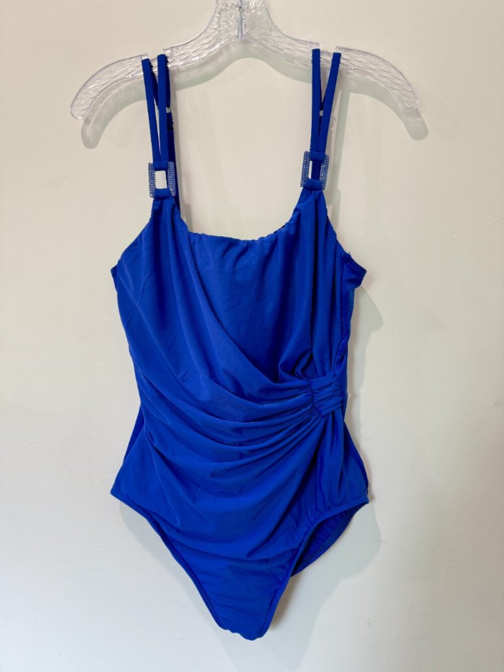 Miraclesuit One Piece Slimming Swimsuit Women's Size 16 Ruched Lisa Jane Blue